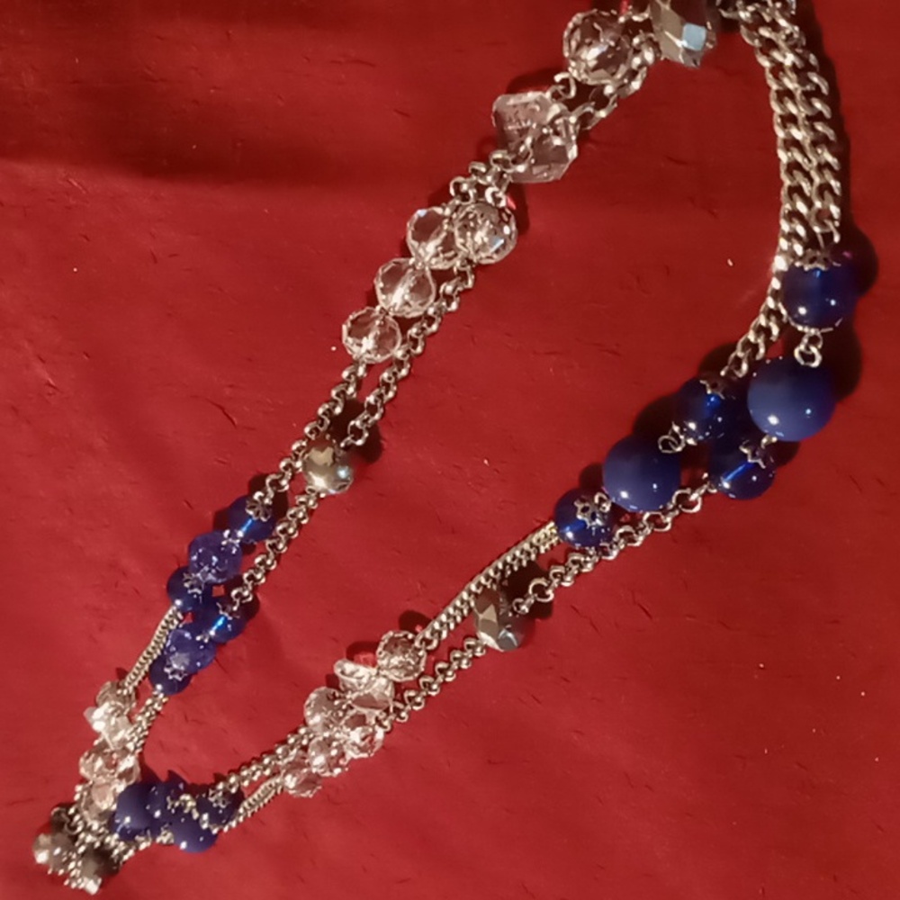Erica Lyons 60 inch long beaded ware long or layered curb, rolo & box chain